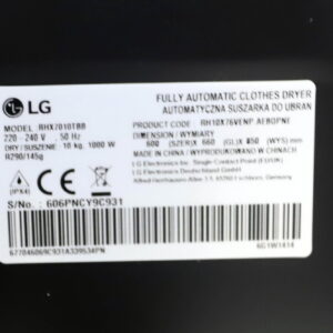 LG pesukone 11 kg ja lämpöpumppukuivausrumpu 10 kg (F4X7011TBB, RHX7010TBB)
