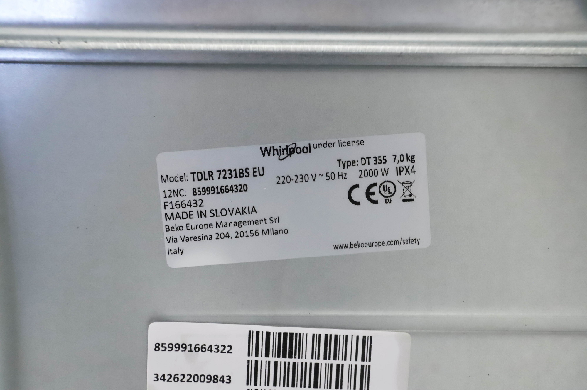 Whirlpool TDLR 7231BS EU pyykinpesukone 7 kg – käyttämätön - Image 14